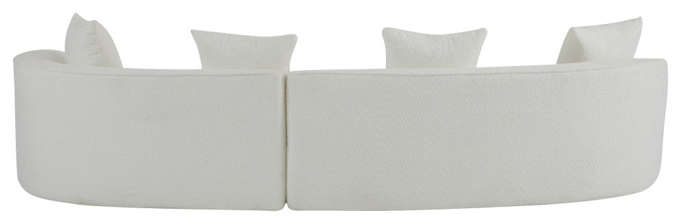 GDF Studio 126" Modular Curved 5-Seater Sectional Sofa wiith Pillows, Beige