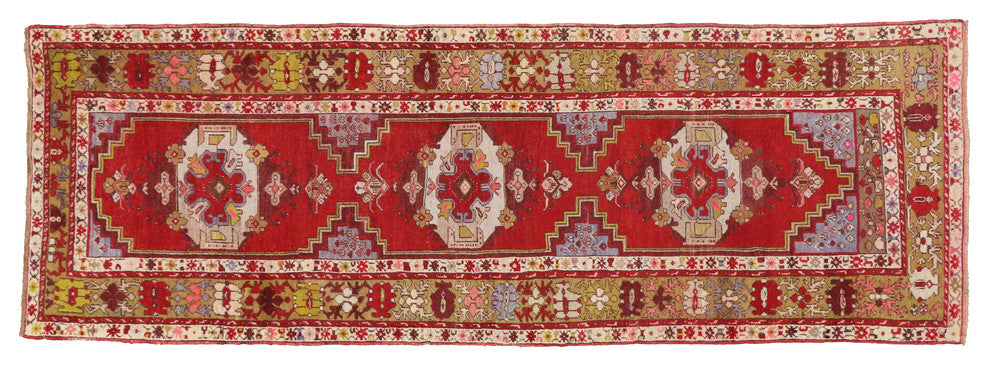 Vintage Turkish Oushak Runner, 03'07 X 10'07