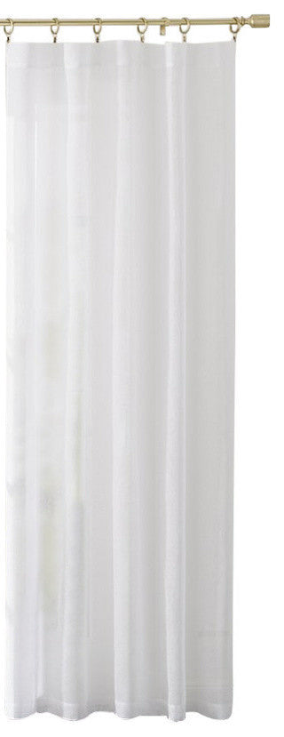 Betsy Rod Pocket Linen Drape, White, 50"x108"