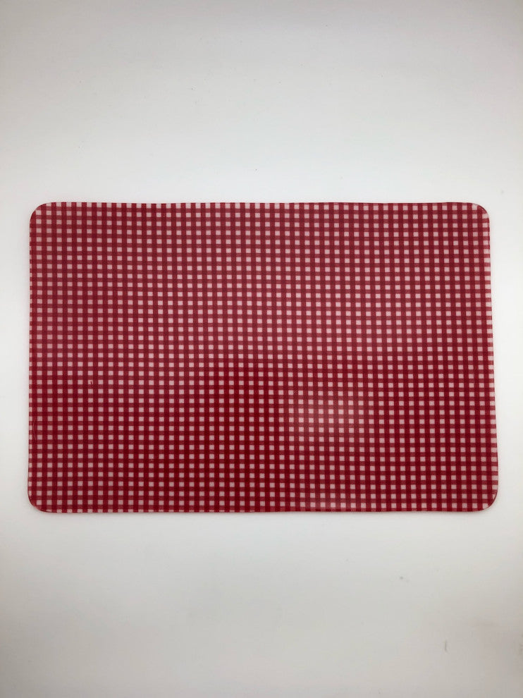Andreas Gingham Trivet, 9" Square, Red