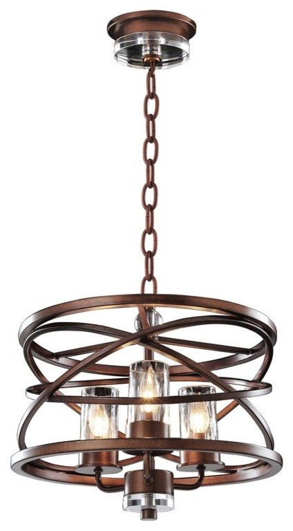 Eternity 3-Light Pendant, Etruscan Bronze