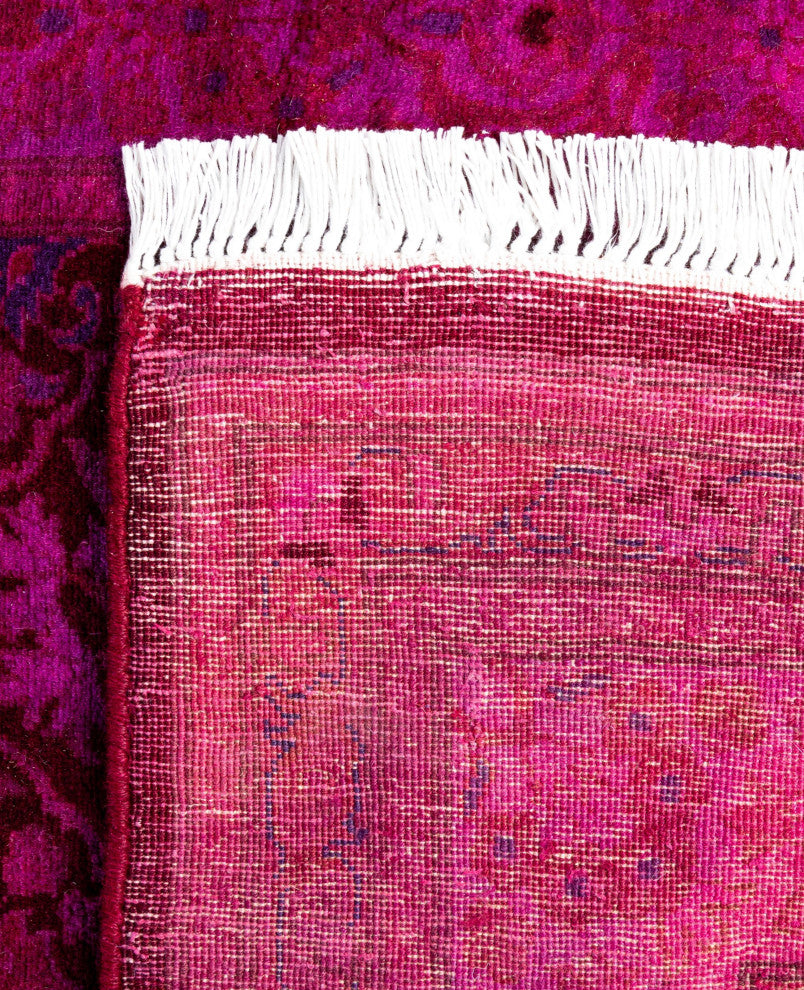 Overdyed One-of-a-Kind Hand-Knotted Area Rug Pink, 2' 7" x 13' 10"