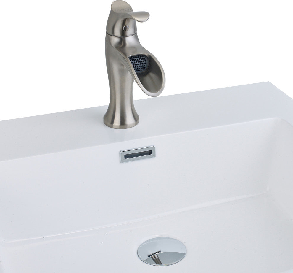 Eviva Swan Single Handle Sink Faucet, Brushed Nickel
