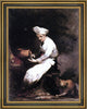 Theodule Ribot the Cook and the Cat Framed Premium Canvas Print, 21"x28"