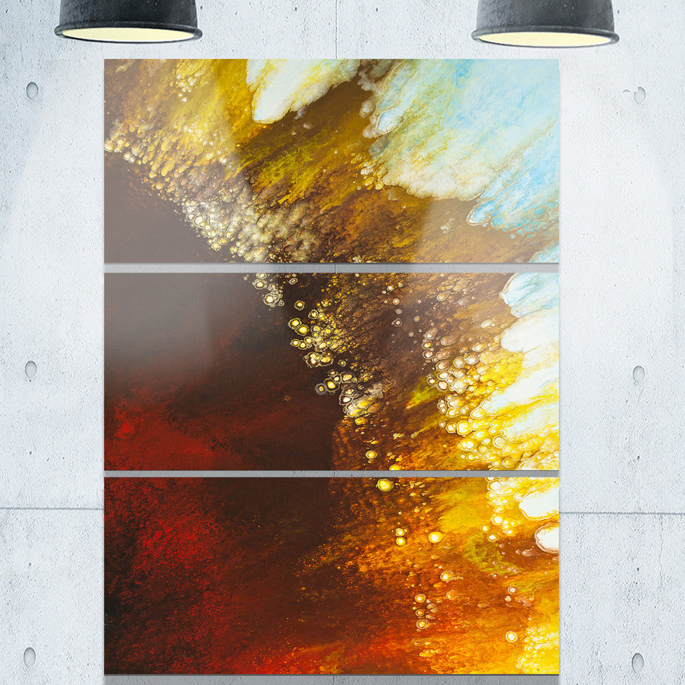 "Blow of Brown" Glossy Metal Wall Art, 3 Panels, 28"x36"