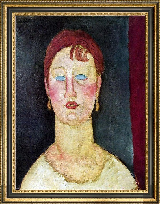 Amedeo Modigliani The Singer from Nice - 21" x 28" Framed Premium Canvas Print