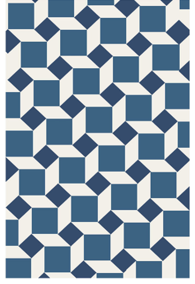 Retro Nova Area Rug, Blue, 3'x5'