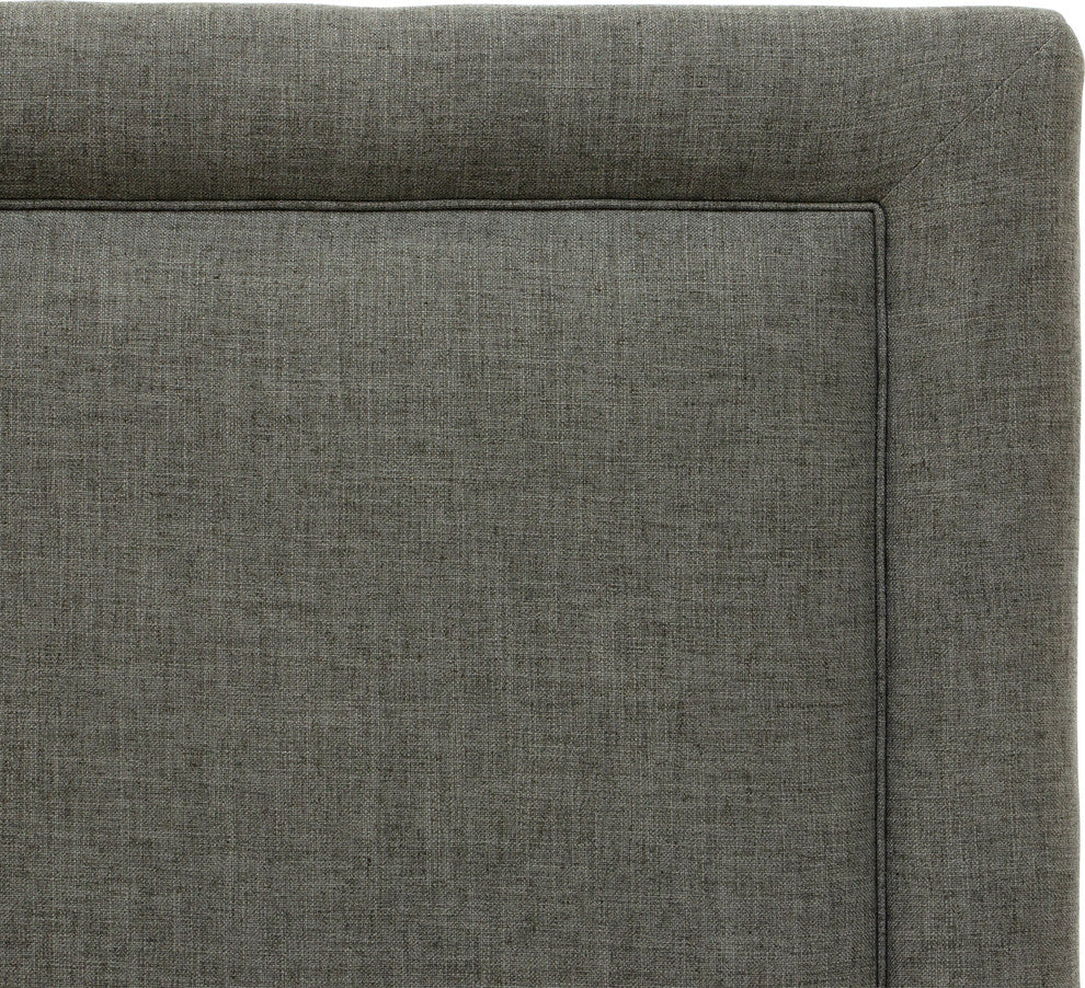 Ana Upholsterd Border Headboard, Zuma Charcoal, Queen
