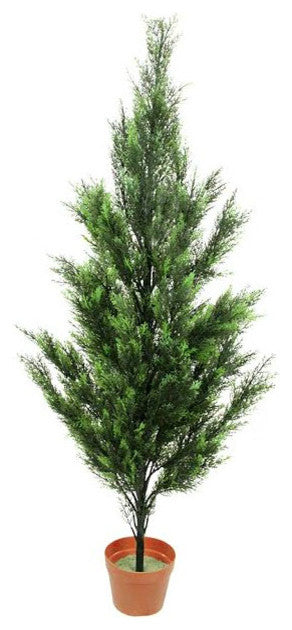 Potted Two-Tone Artificial Cypress Tree, 4.5'