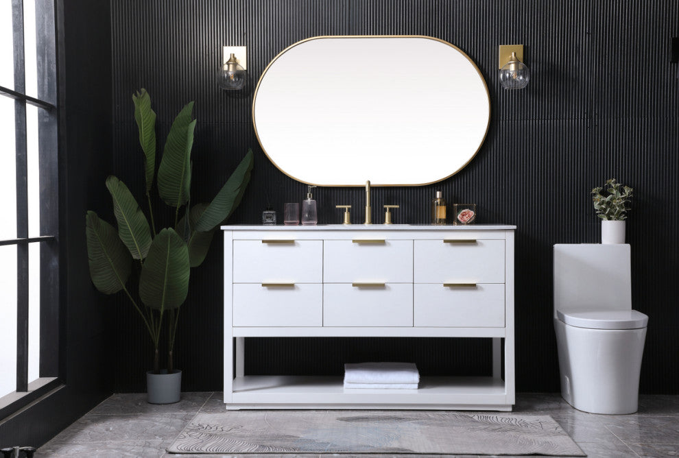 Louie 54" SIngle Bathroom Vanity, White