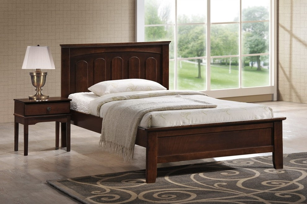 Baxton Studio Spuma Wood Twin Panel Bed in Cappuccino