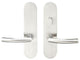 Oslo Lever, Tubular Passage With Privacy Bolt, Left Hand, Satin Stainless Steel