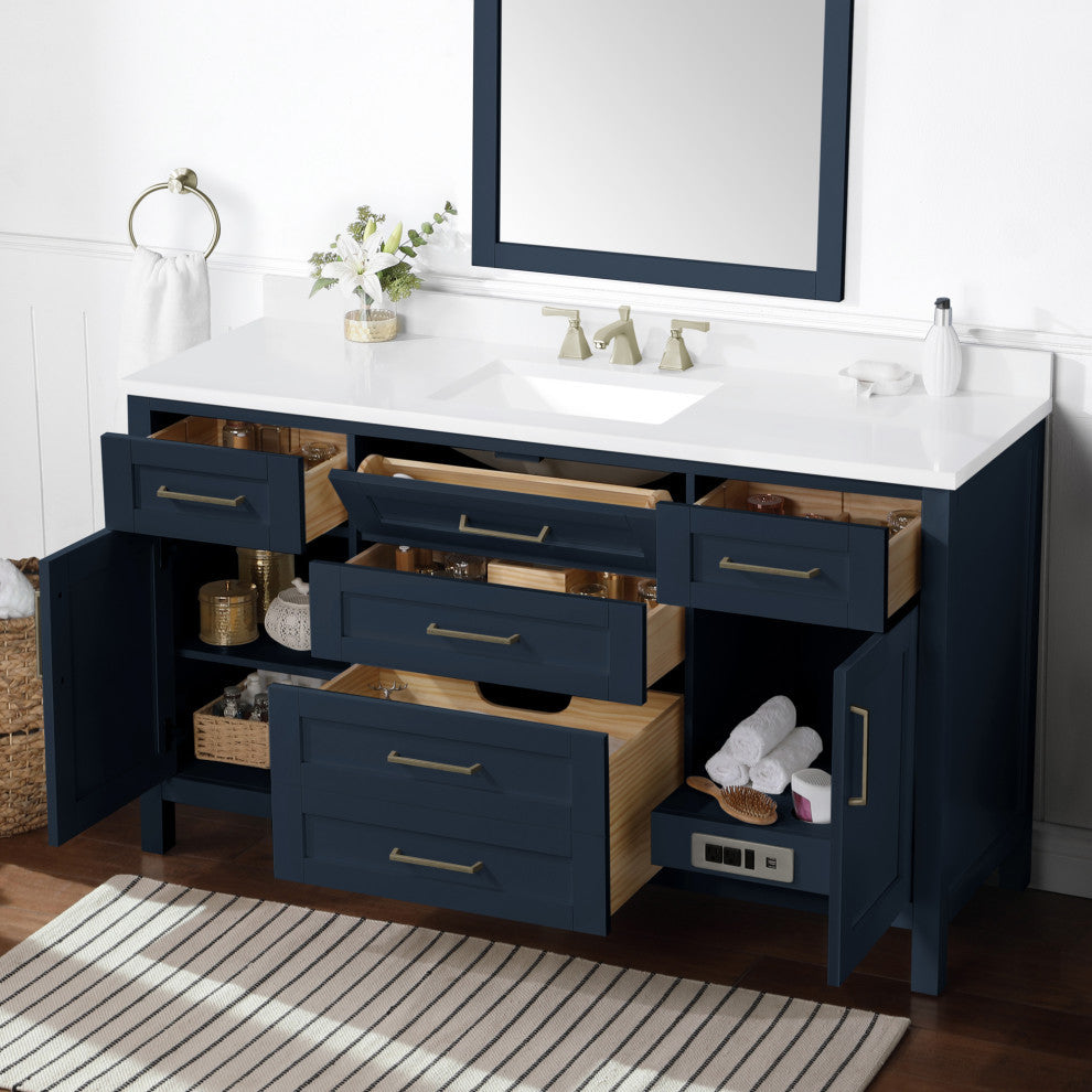 OVE Decors Tahoe II 60" Single Basin Vanity, Midnight Blue