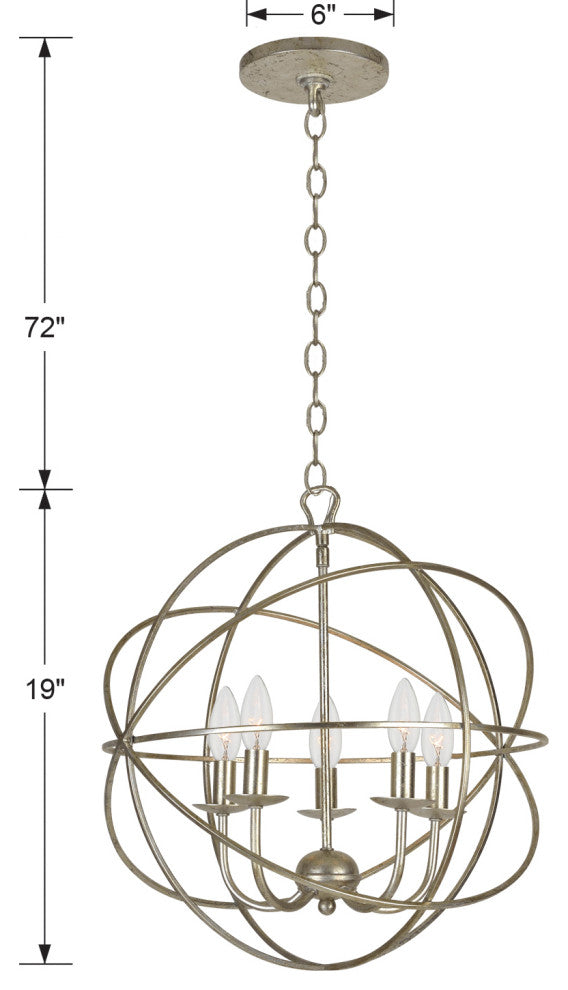 Elight 5 Light Silver Mini Chandelier
