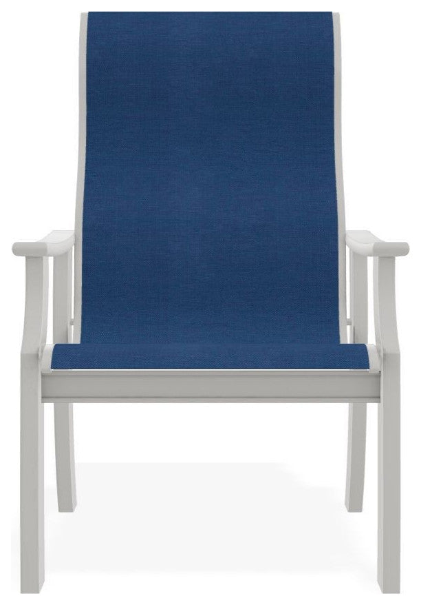 St. Catherine Sling Outdoor Armchair, Cobalt/Snow