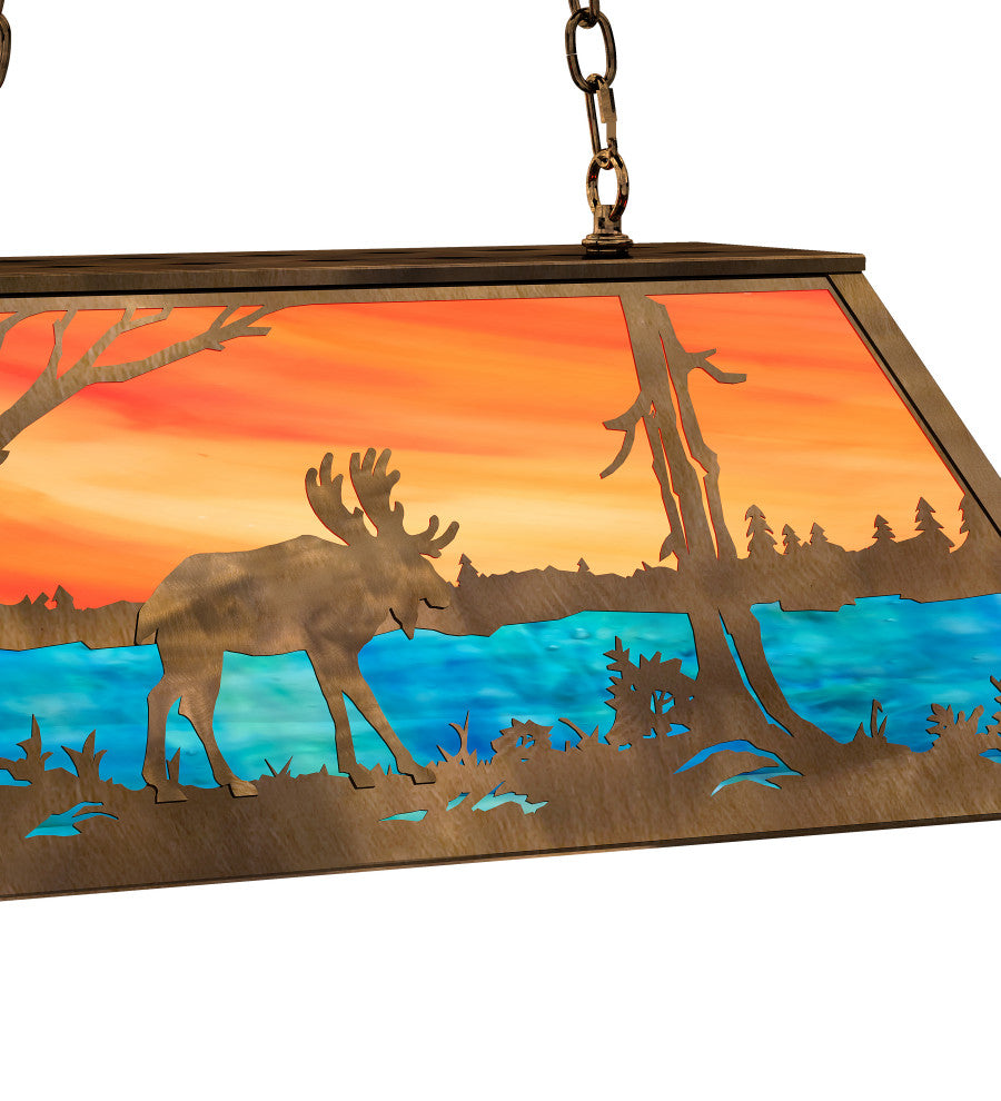 33 Long Moose at Lake Oblong Pendant