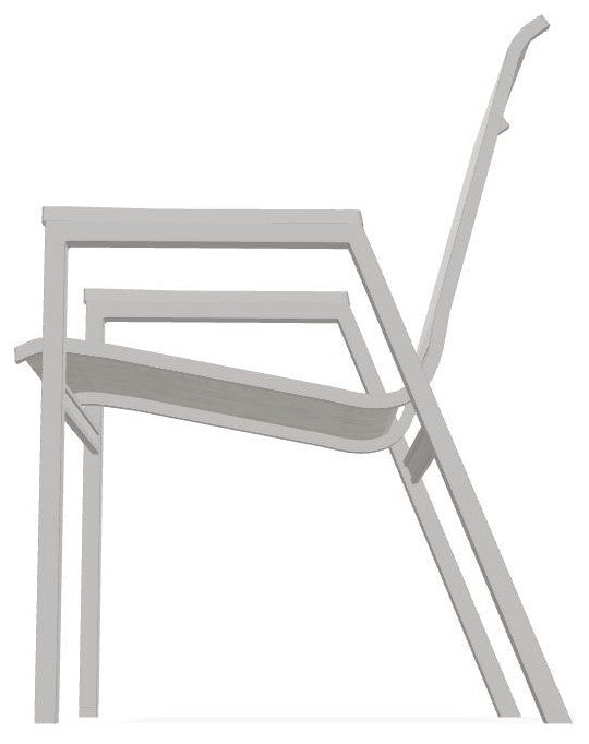 Bazza Sling Stackable Outdoor Dining Chair, Smoke/Warm Gray