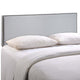 Region King Nailhead Upholstered Headboard, Sky Gray