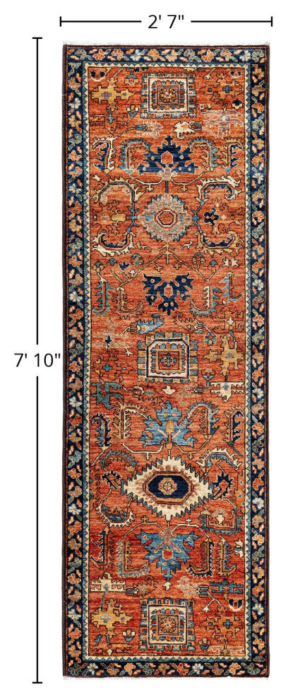 Serapi One-of-a-Kind Hand-Knotted Area Rug Red, 2'7" x 7'10"