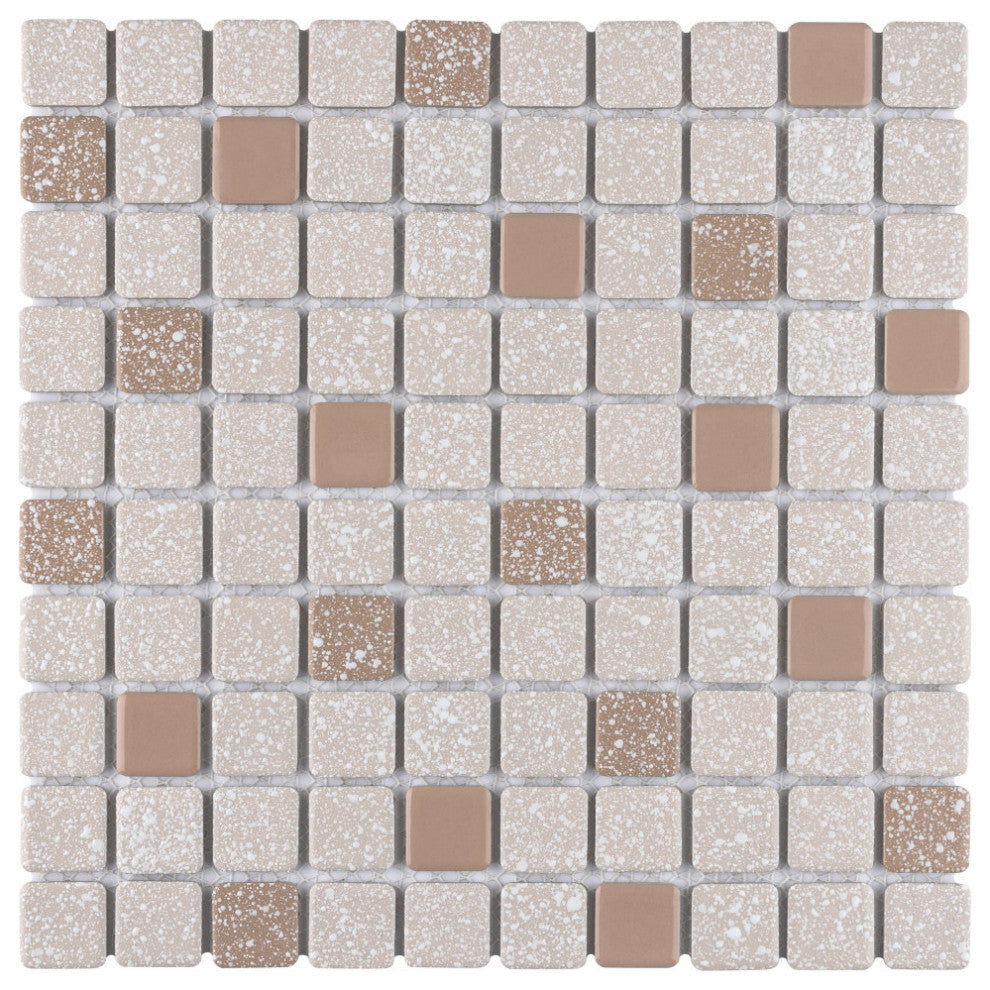 Crystalline Square Beige Porcelain Floor and Wall Tile
