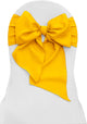 LA Linen Pack of 10 Polyester Poplin Chair Bows 8"x108", Dark Yellow