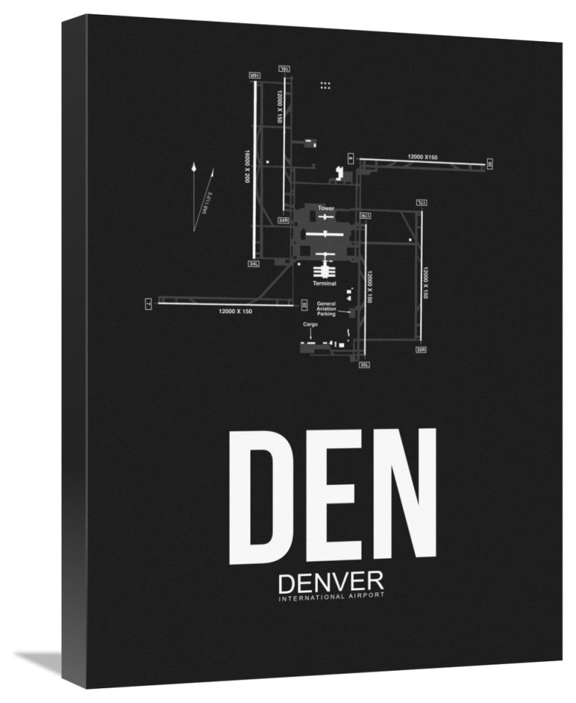 "DEN Denver Airport Black" Fine Art Print