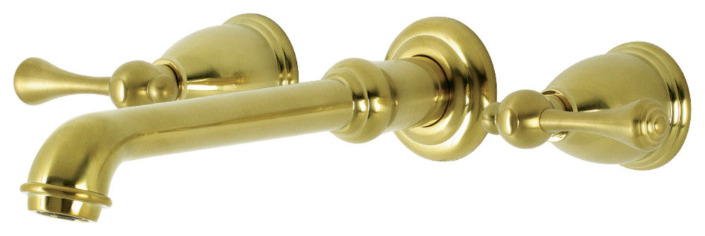 KS7027BL Two-Handle Wall Mount Tub Faucet, Brushed Brass