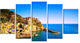 "Manarola Village Seashore Italy" Seashore Wall Art, 5 Panels, 60"x32"