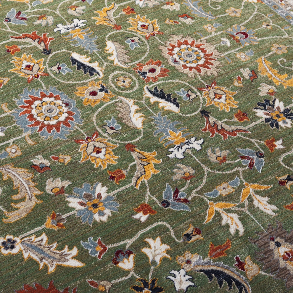 Lauren Ralph Lauren Collection Alford LRL1107 Rug, Green/Ivory, 9'x13'