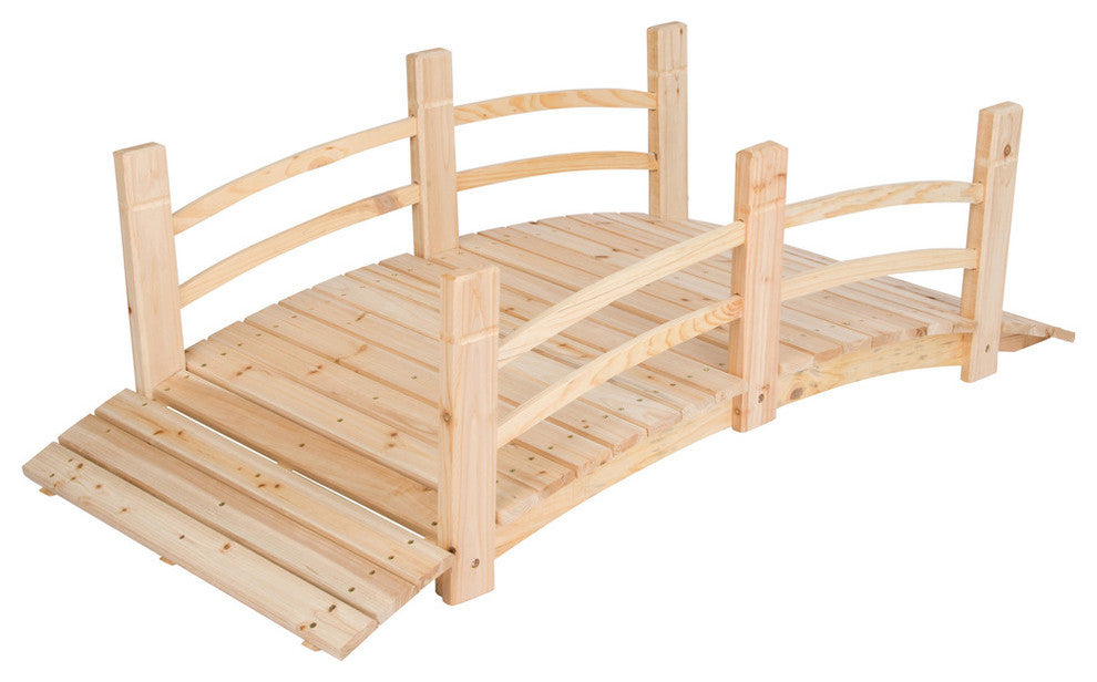 Natural Cedar Garden Bridge, Natural, 5 Ft.