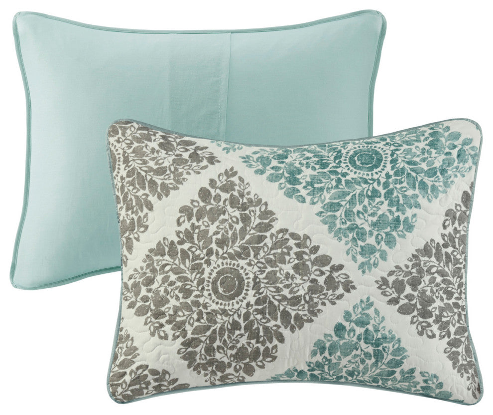 Madison Park Printed Quilted 6-Piece Coverlet Set, Full/Queen