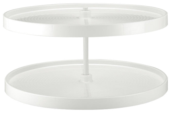 Polymer Full Circle 2-Shelf Lazy Susan for Corner Base Cabinet, White, 32"W