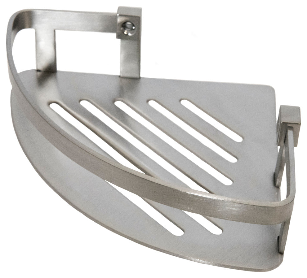 Anello Collection 8" Corner Soap/Amenity Basket, Satin Stainless