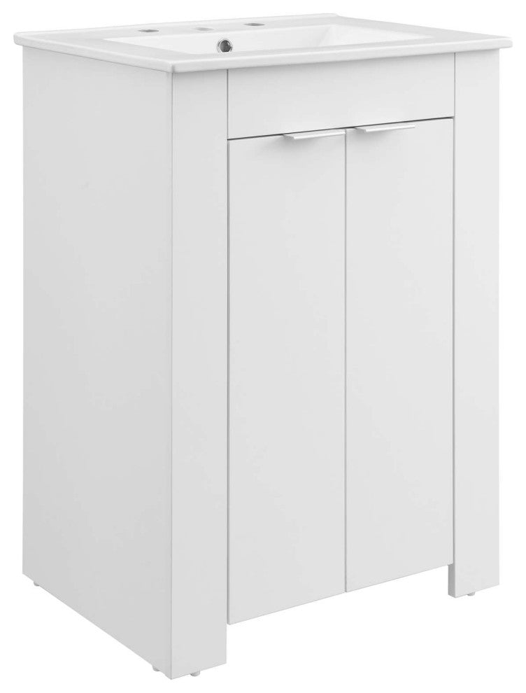 Maybelle 24" Bathroom Vanity, White White