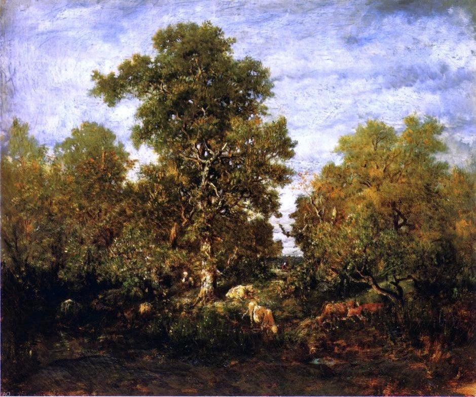 Theodore Rousseau The Pond Premium Canvas Print