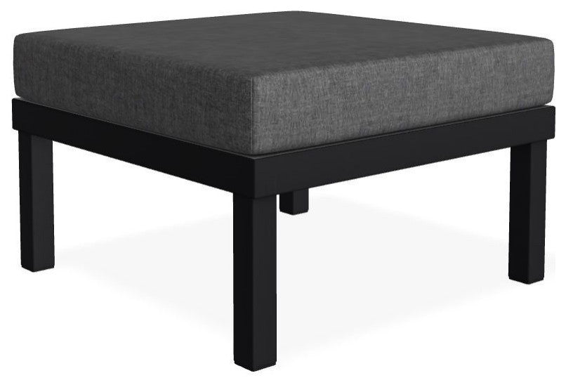 Larssen Cushion Deep Seating Outdoor Ottoman, Slate/Black