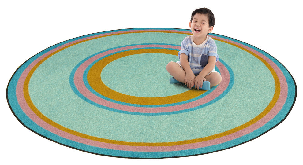 Kid Essentials Rug, Ripples, Teal, 5'4"