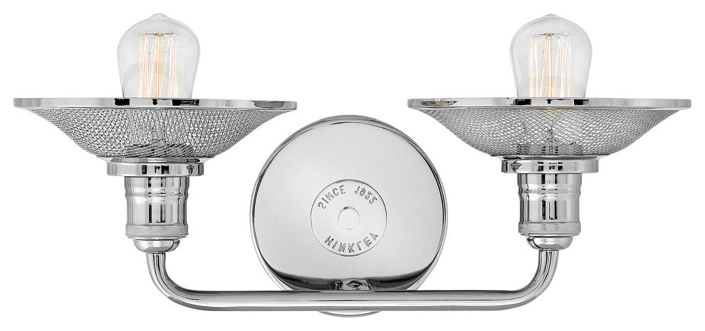 Hinkley Rigby Small Two Light Vanity, Polished Nickel