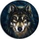Smiling Wolf, Animal Round Metal Wall Art, 36"