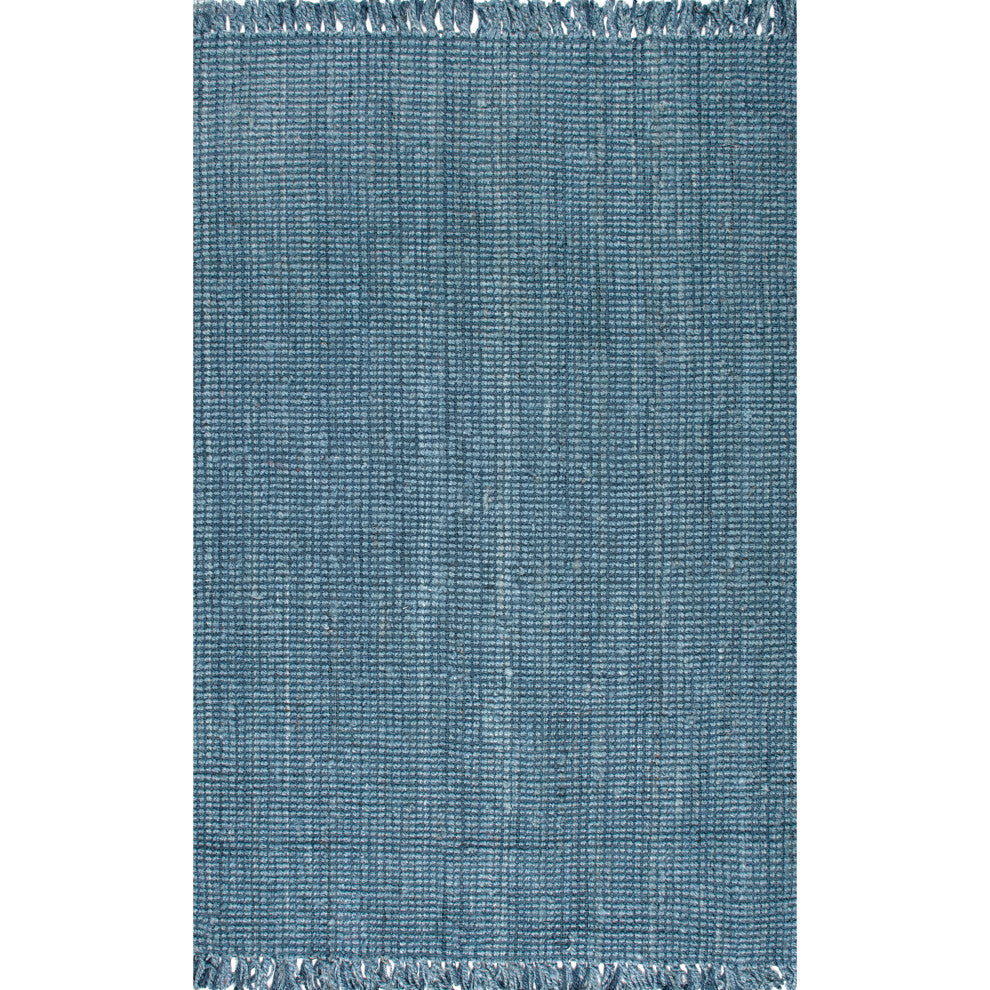 Nuloom Hand Woven Maui Chunky Loop Rug, Blue 8'6"x11'6"