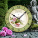 Vintage-Style Pink Roses French Florist Clock, 10.5 Inch Diameter