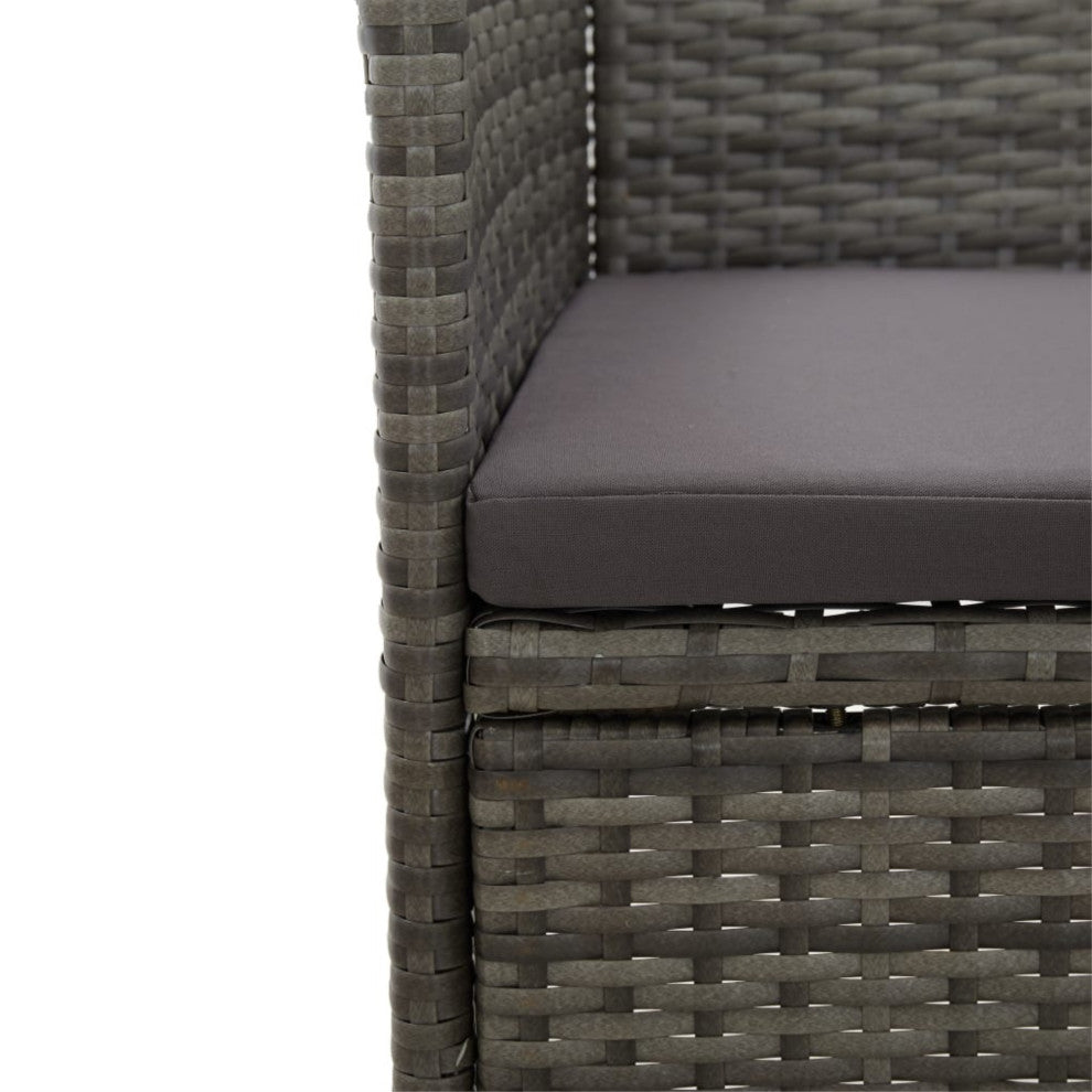 Vidaxl Garden Dining Chairs, Set of 2, Poly Rattan Gray