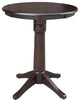 30" Round Top Pedestal Table, Rich Mocha