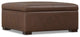 Gabbie Square Coffee Table Storage Ottoman, Distressed Chestnut Brown