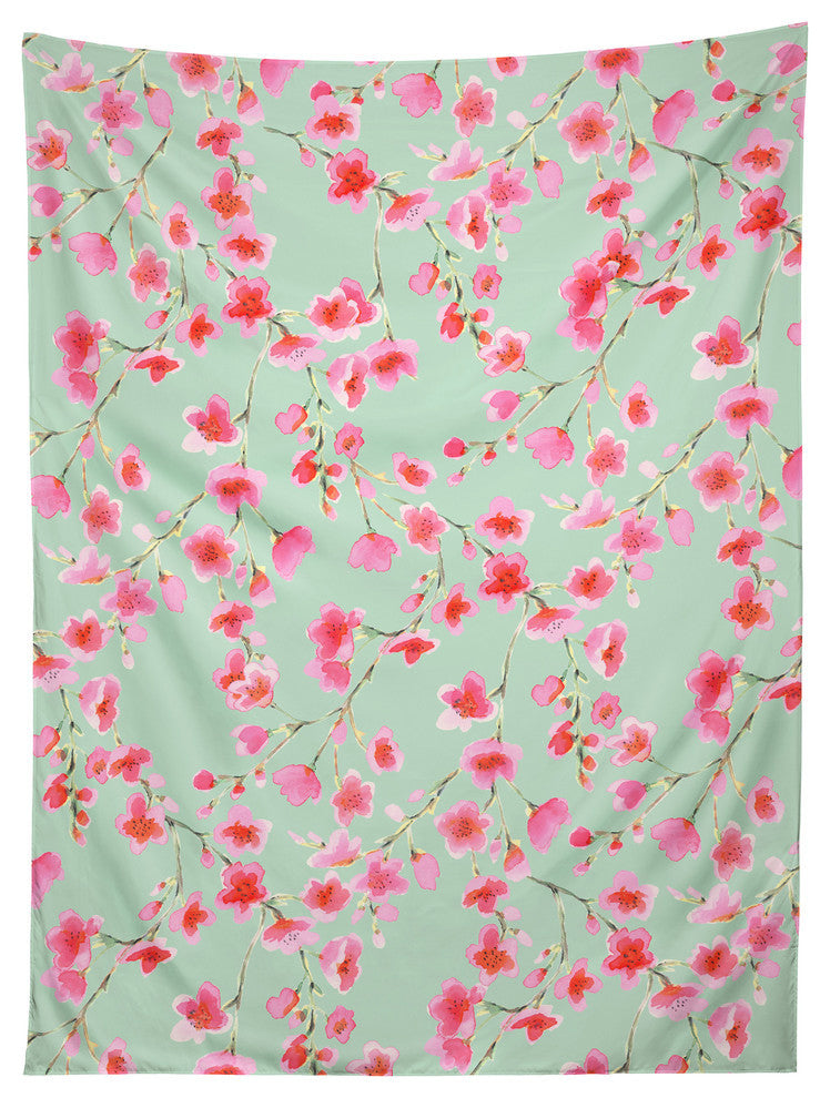 Deny Designs Jacqueline Maldonado Cherry Blossom Mint Tapestry