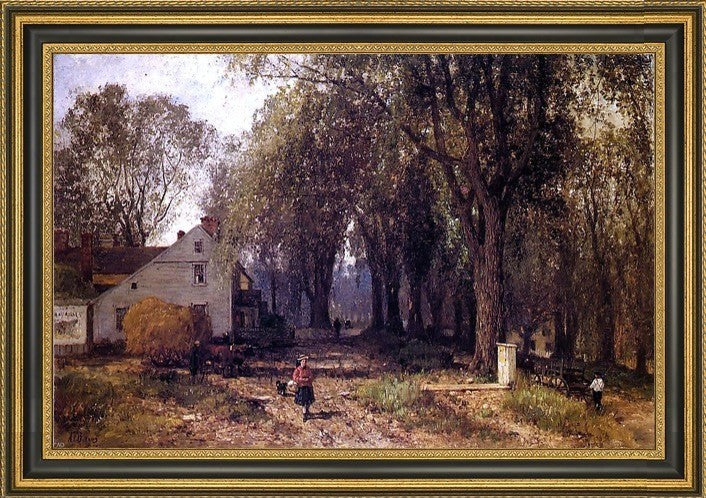 Albert Fitch Bellows Country Life Framed Premium Canvas Print, 18"x27"