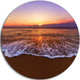 Orange Tinged Sea Waters At Sunset, Beach Large Disc Metal Artwork, 23"