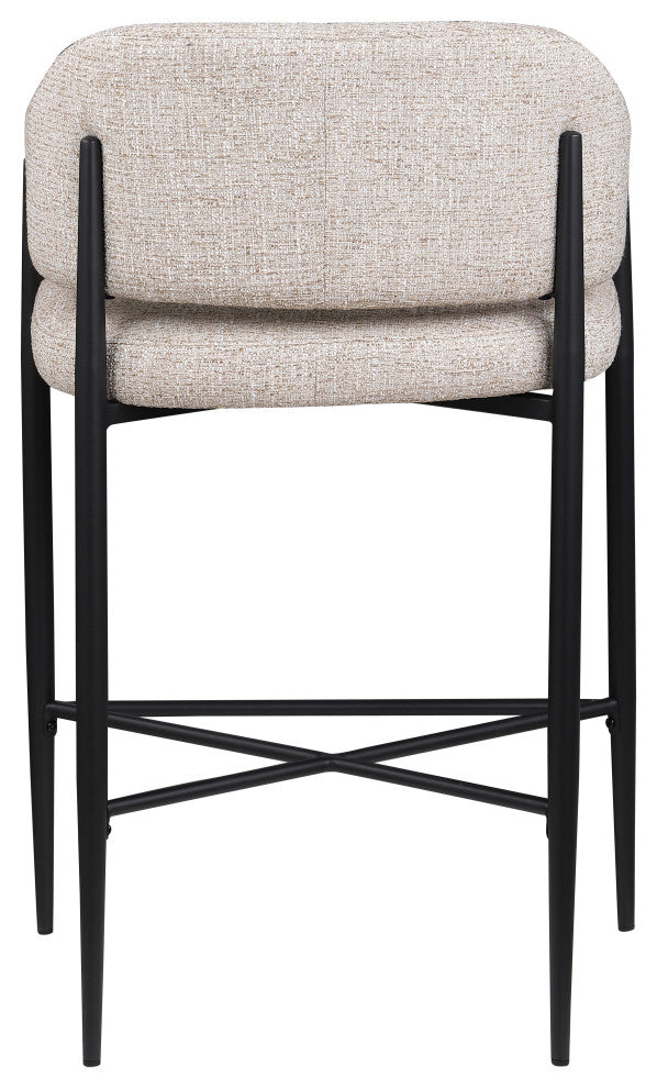 Dame Upholstered Bar and Counter Stool, Beige