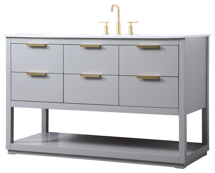 Louie 54" SIngle Bathroom Vanity, Grey
