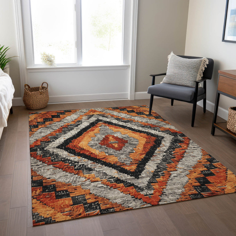 Machine Washable Indoor/Outdoor Chantille ACN1890 Clay 3' x 5' Rug